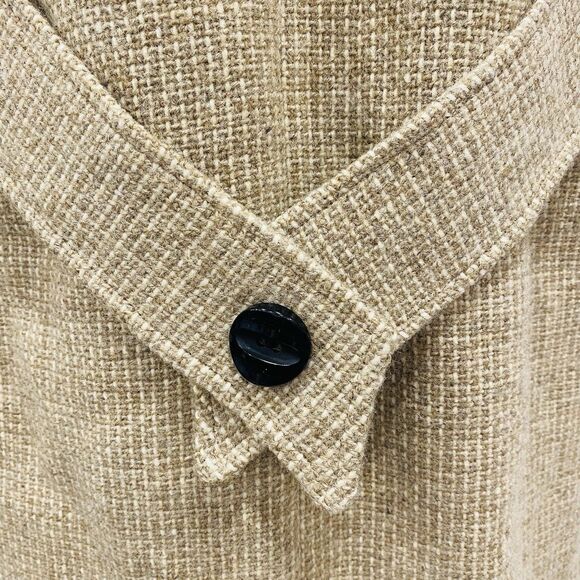 VTG Freddi-Gail M Tan Wmns Union Made ILGWU 100% Wool Trench Overcoat Old Money - Picture 8 of 16